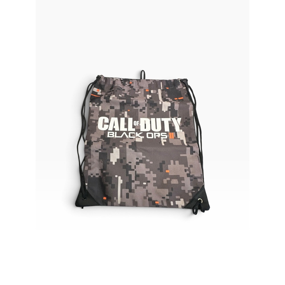2012 Call of Duty Black Ops II Drawstring Bag Grey Camo Gaming Merch